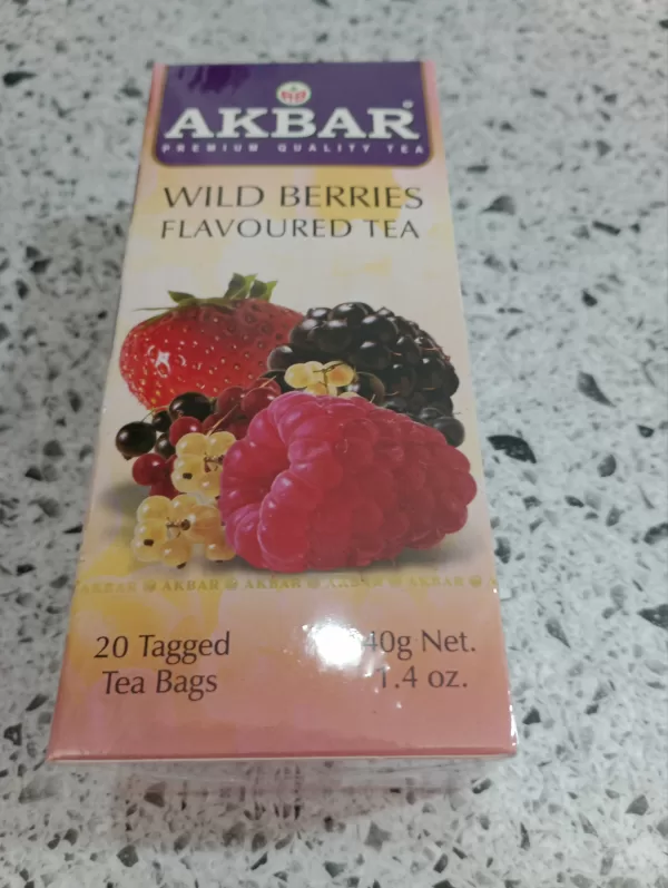 Акбар черный чай с лесными ягодами, 20 пакетиков